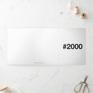 2000 Hashtag 25 Birthday Anniversary Tri-Fold Card
