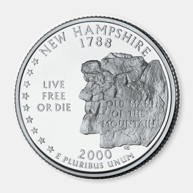 2000 New Hampshire State Quarter magnet (Front)