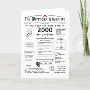 2000 The Year You Were Born Birthday Card