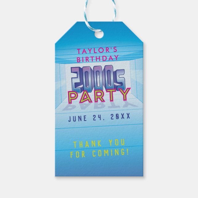 2000s Party Theme Gift Tags (Front)