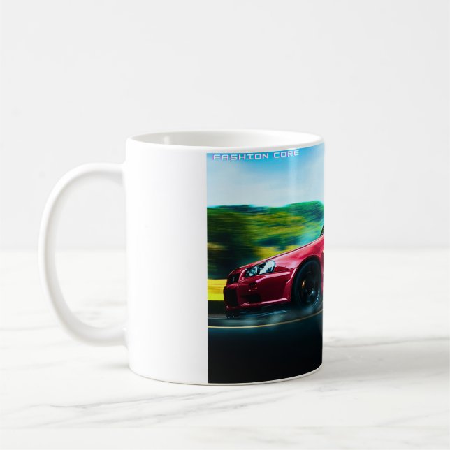 2000's sports car on white classic coffee mug (Left)