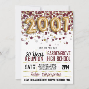2001 High School College Reunion Invitation