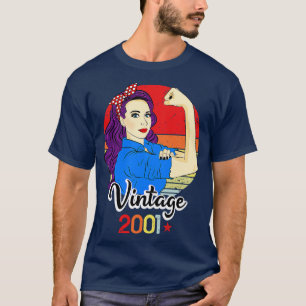 2001 Vintage 20th Birthday 20 Year Old Bday Born I T-Shirt