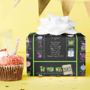 2002 Birthday Year Trivia Wrapping Paper