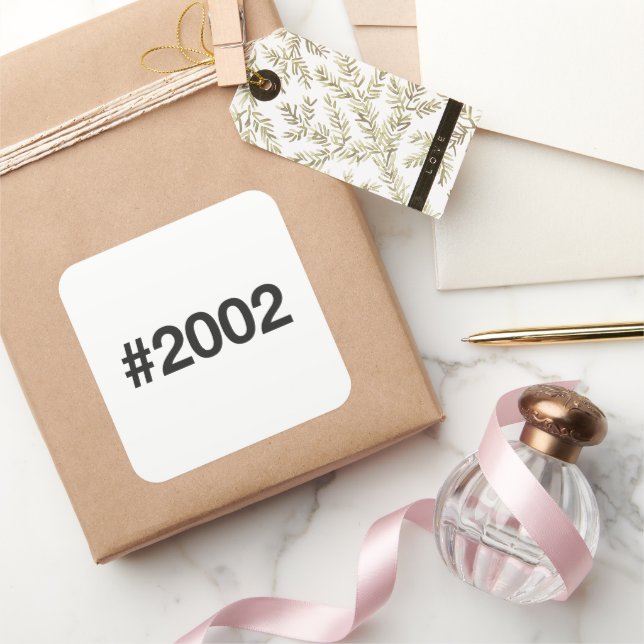 2002 Hashtag 23 Birthday Anniversary Square Sticker (Gifting)
