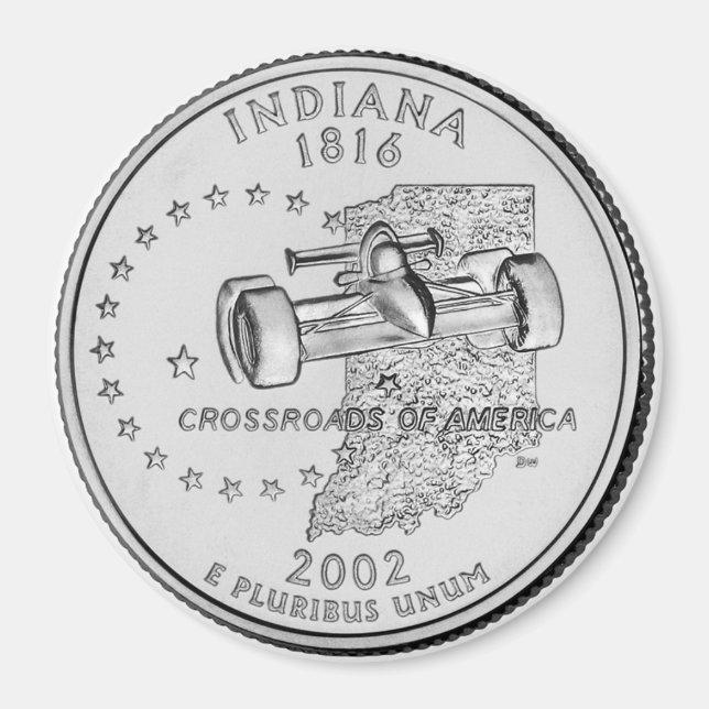 2002 Indiana State Quarter magnet (Front)