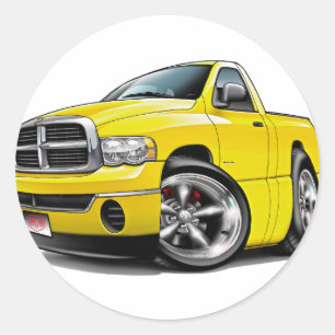 2003-09 Dodge Ram Yellow Truck Classic Round Sticker