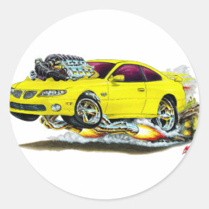 2004-06 GTO Yellow Car Classic Round Sticker
