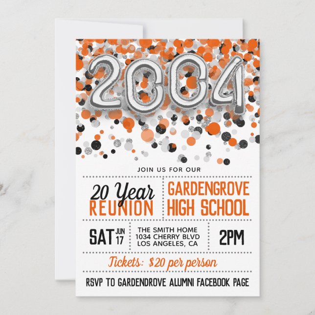 2004 High School College Reunion Invitation (Front)