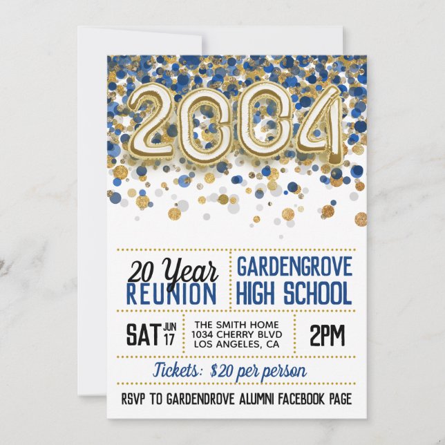 2004 High School College Reunion Invitation (Front)