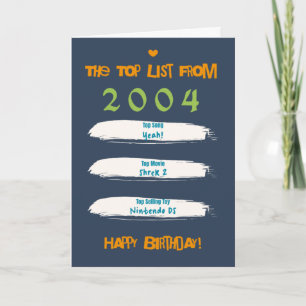 2004 Top List Birthday Card
