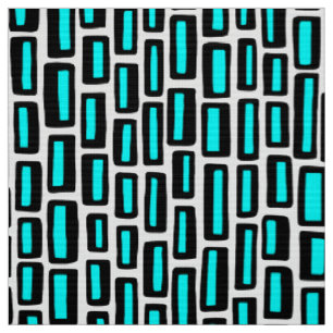 200515 - Black and Cyan on White Fabric