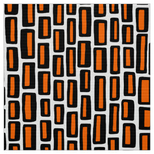 200515 - Black and Orange on White Fabric
