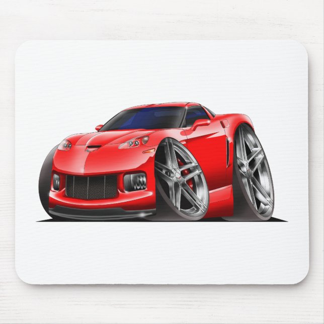 2005-09 Corvette Red Car Mouse Mat (Front)