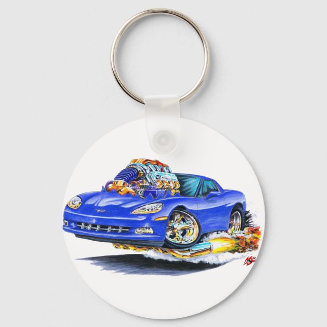 2005-10 Corvette Blue Car Key Ring (Front)