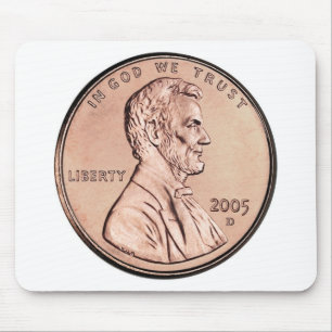 2005 Lincoln Memorial 1 cent copper coin money Mouse Mat