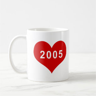 2005 Red Love Heart Coffee Mug
