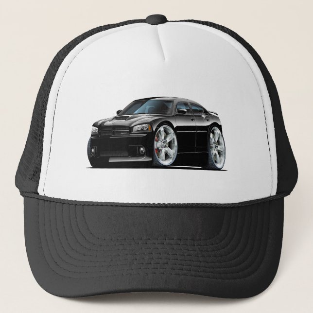 2006-10 Charger SRT8 Black Car Trucker Hat (Front)