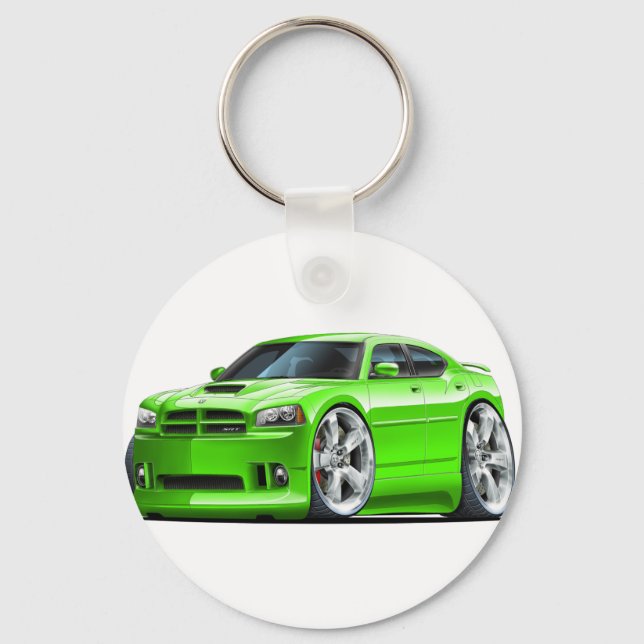 2006-10 Charger SRT8 Green Car Key Ring (Front)