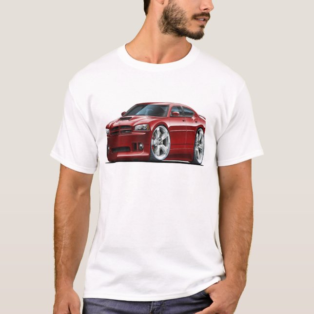 2006-10 Charger SRT8 Maroon Car T-Shirt (Front)