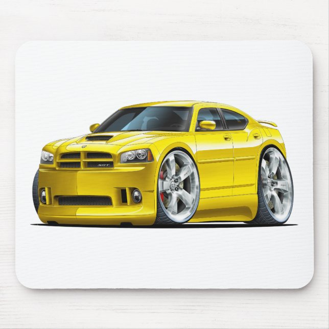 2006-10 Charger SRT8 Yellow Car Mouse Mat (Front)