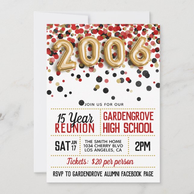 2006 High School College Reunion Invitation (Front)