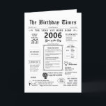 2006 The Year You Were Born Birthday Card<br><div class="desc">Take a nostalgic journey with our 2006 birthday card! This card is all about celebrating your special day while reminiscing about the 2000s. It's filled with captivating facts and beloved moments from that era that are bound to bring a smile to your face. From the rise of social media platforms,...</div>