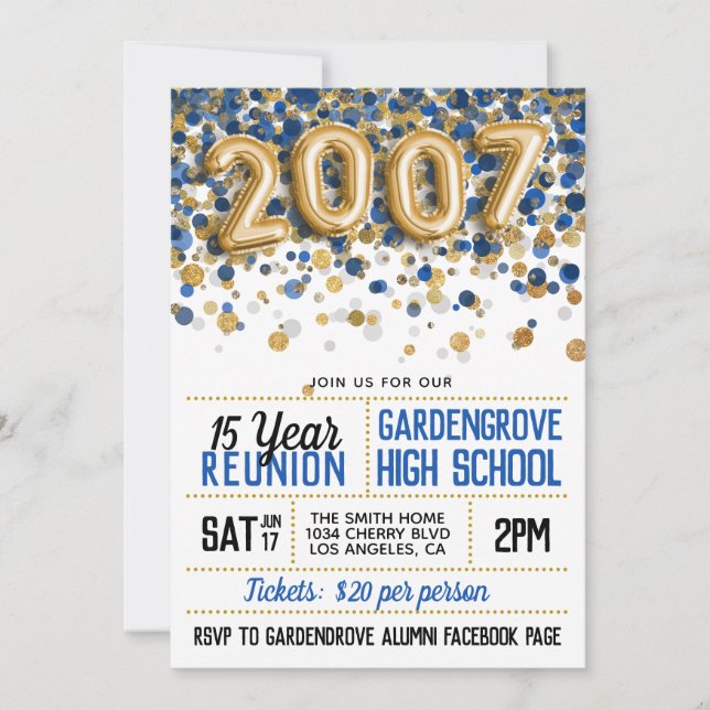 2007 High School College Reunion Invitation (Front)