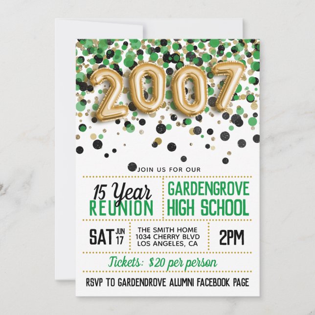 2007 High School College Reunion Invitation (Front)