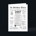 2007 The Year You Were Born Birthday Card<br><div class="desc">Take a nostalgic journey with our 2007 birthday card! This card is all about celebrating your special day while reminiscing about the 2000s. It's filled with captivating facts and beloved moments from that era that are bound to bring a smile to your face. From the rise of social media platforms,...</div>