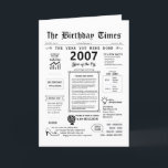 2007 The Year You Were Born Birthday Card<br><div class="desc">Take a nostalgic journey with our 2007 birthday card! This card is all about celebrating your special day while reminiscing about the 2000s. It's filled with captivating facts and beloved moments from that era that are bound to bring a smile to your face. From the rise of social media platforms,...</div>