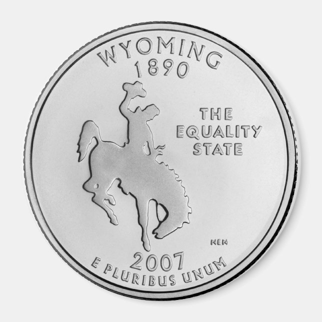 2007 Wyoming State Quarter magnet (Front)