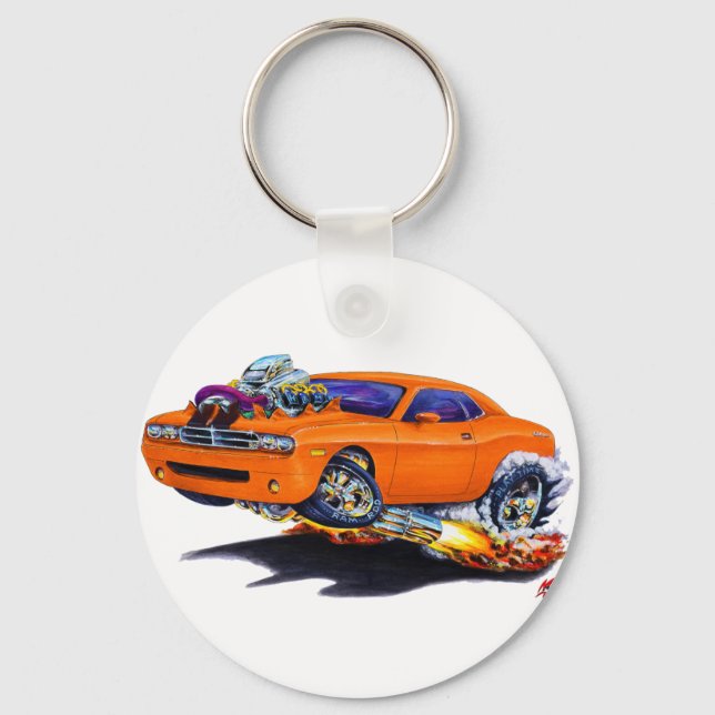2008-10 Challenger Orange Car Key Ring (Front)