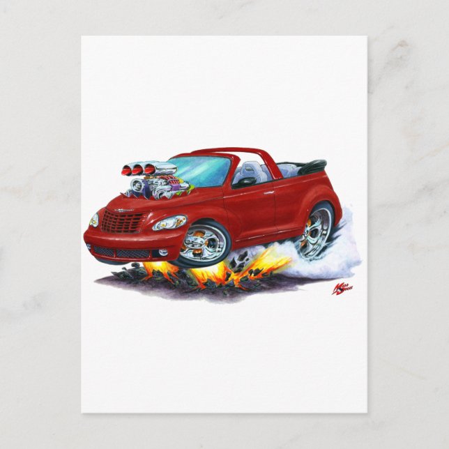 2008-10 PT Cruiser Maroon Convertible Postcard (Front)