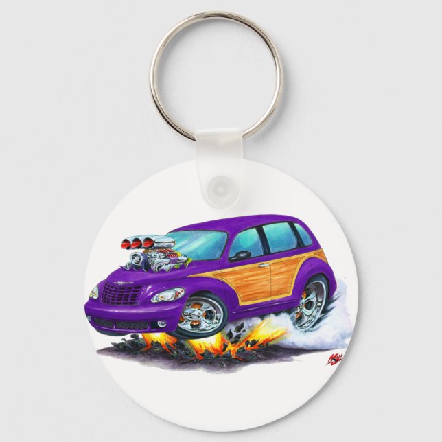 2008-10 PT Cruiser Purple Woodie Key Ring (Front)