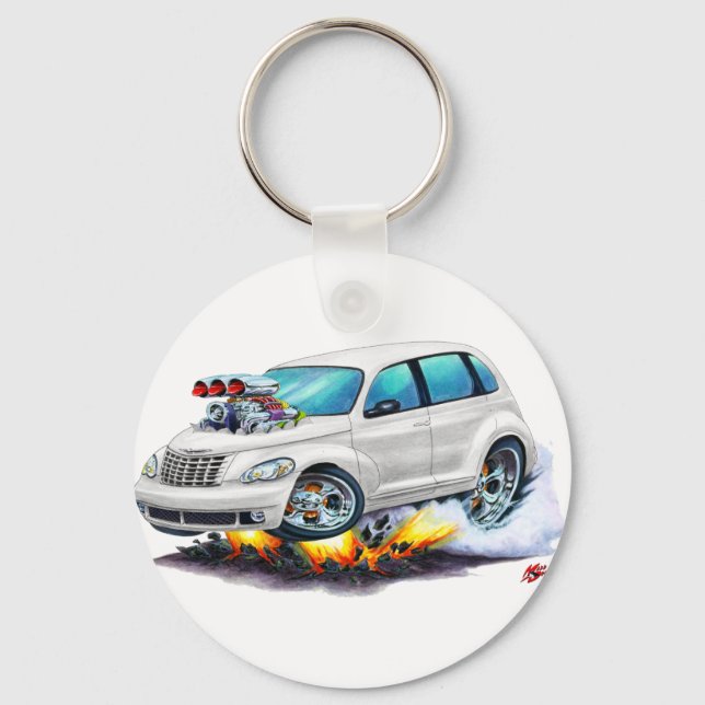 2008-10 PT Cruiser White Car Key Ring (Front)