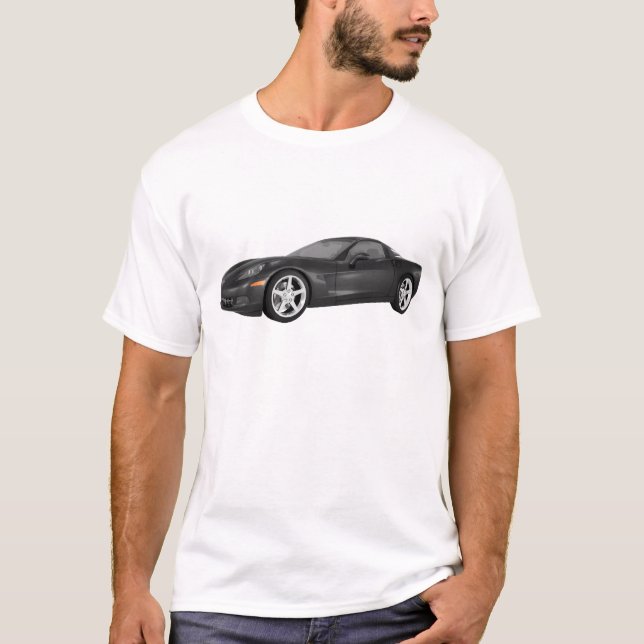 2008 Corvette: Sports Car: Black Finish T-Shirt (Front)