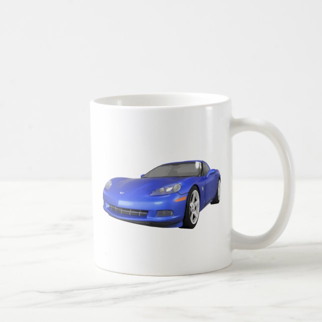 2008 Corvette: Sports Car: Blue Finish: Coffee Mug (Right)