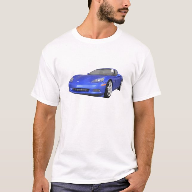 2008 Corvette: Sports Car: Blue Finish: T-Shirt (Front)