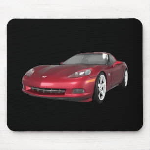 2008 Corvette: Sports Car: Candy Apple Finish: Mouse Mat