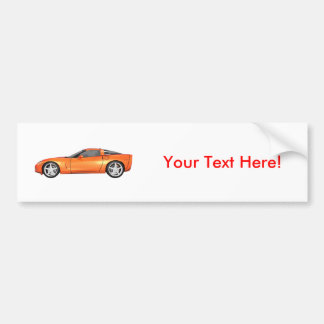 2008 Corvette: Sports Car: Orange Finish: Bumper Sticker