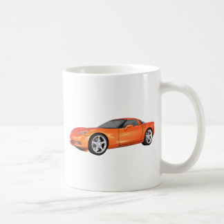 2008 Corvette: Sports Car: Orange Finish: Coffee Mug