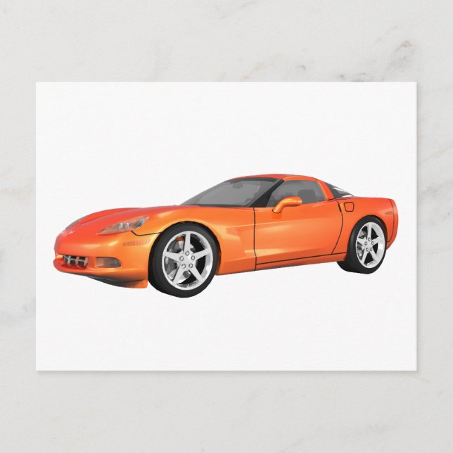 2008 Corvette: Sports Car: Orange Finish: Postcard (Front)
