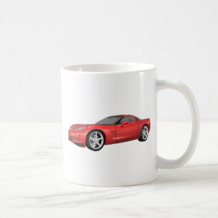 2008 Corvette: Sports Car: Red Finish: Coffee Mug