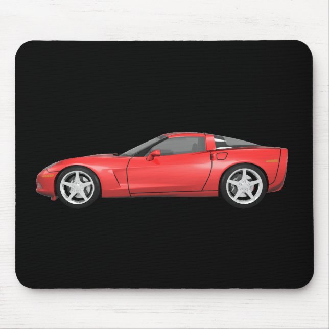 2008 Corvette: Sports Car: Red Finish: Mouse Mat (Front)