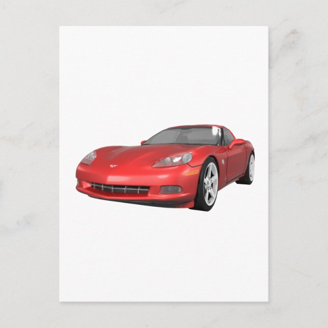 2008 Corvette: Sports Car: Red Finish: Postcard (Front)
