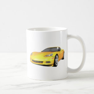 2008 Corvette: Sports Car: Yellow Finish: Coffee Mug