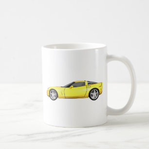 2008 Corvette: Sports Car: Yellow Finish: Coffee Mug