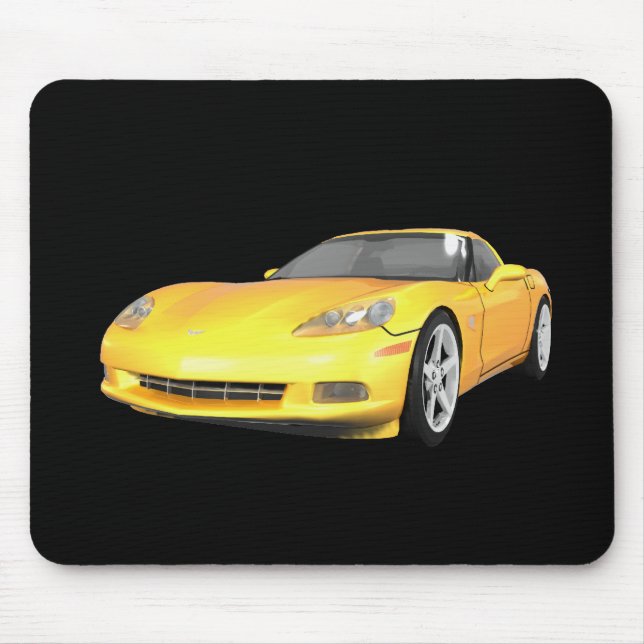 2008 Corvette: Sports Car: Yellow Finish: Mouse Mat (Front)