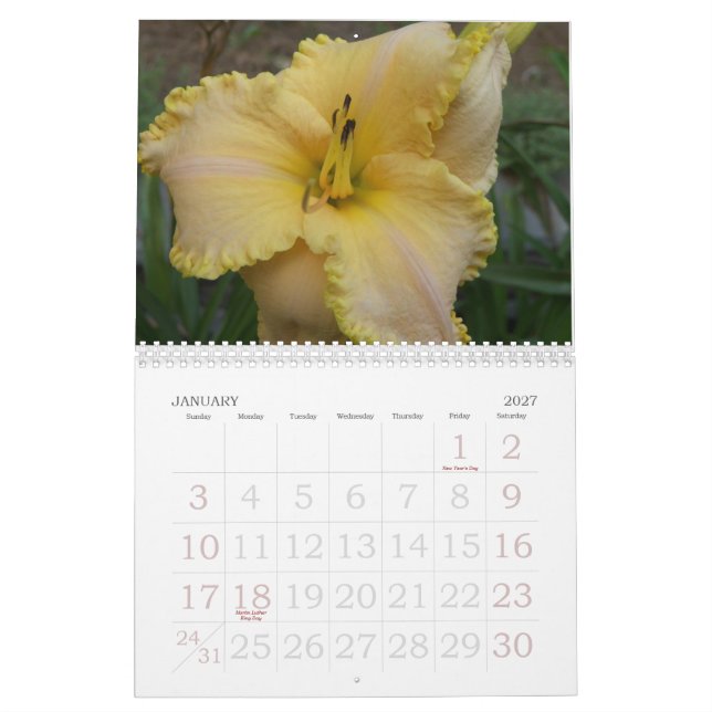 2008 Daylilies Calendar - Customised (Jan 2027)